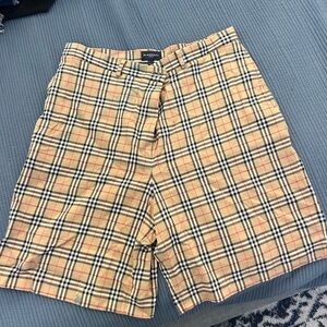 Burberry Beige Checkered Women's Shorts